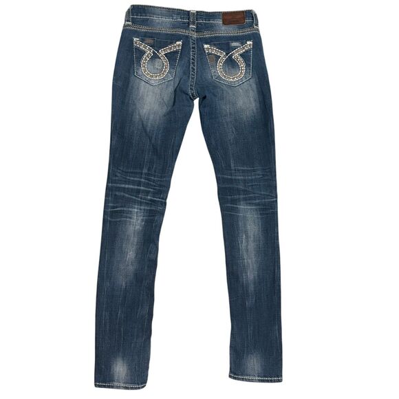 Big Star Liv Jeans Wms Sz 27L** Blue Stonewashed Mid Rise Skinny - Picture 2 of 7